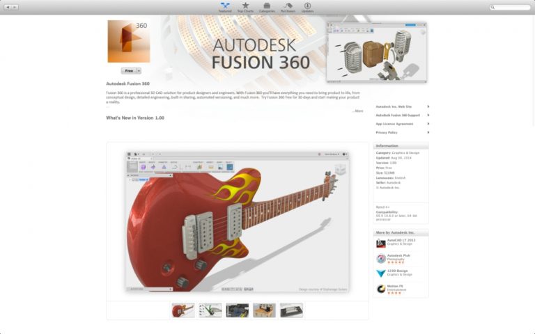 Autodesk Fusion 360 disponibile su Mac App Store