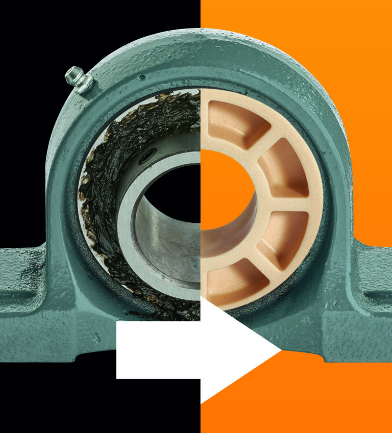 Via le sfere, vai con la plastica: cuscinetti orientabili con nuove calotte sferiche igus