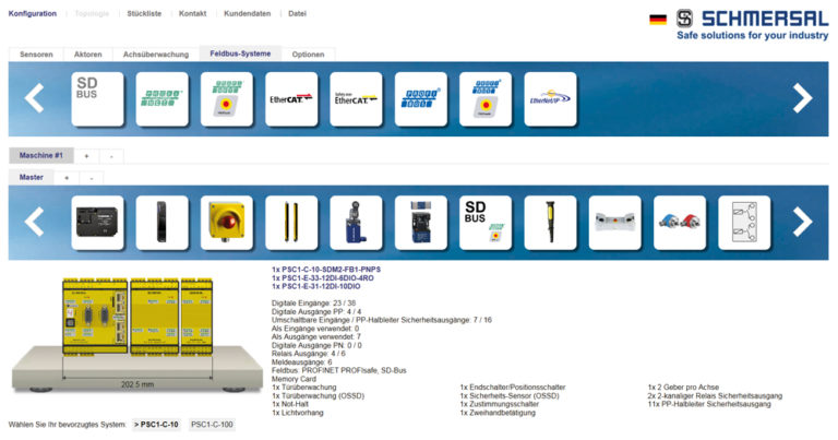 Nuovo configuratore Psc1 Schmersal, in una app