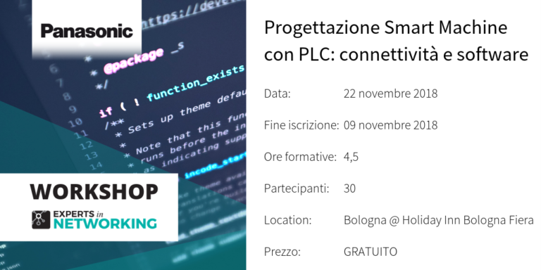 Workshop Panasonic sulla progettazione di Smart Machine con Plc