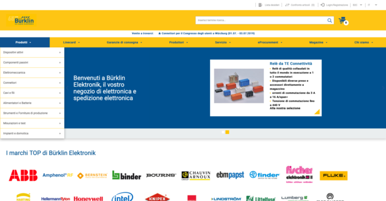 Debutta l’e-shop in lingua italiana di Bürklin Elektronik