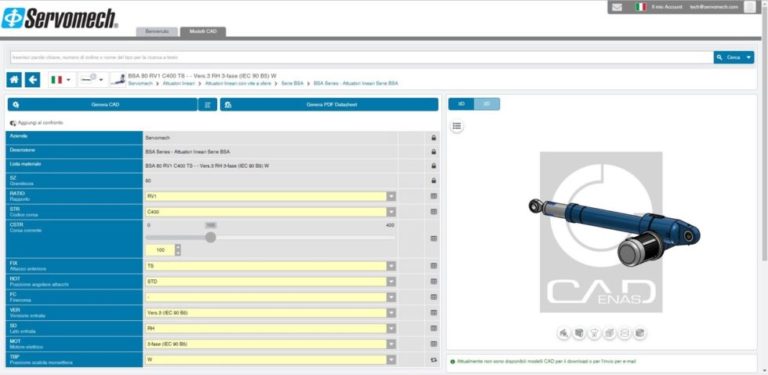 Servomech: nuovo sito Internet con configuratore integrato