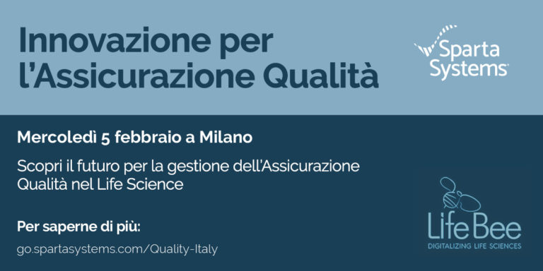 Life Science: “Innovazione per l’Assicurazione Qualità”, il 5 febbraio a Milano