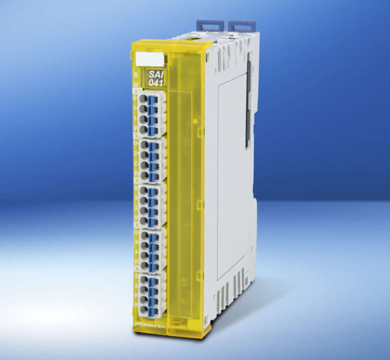 Il modulo di ingresso analogico sicuro SAI 041 espande il sistema di sicurezza modulare S-Dias di Sigmatek 
