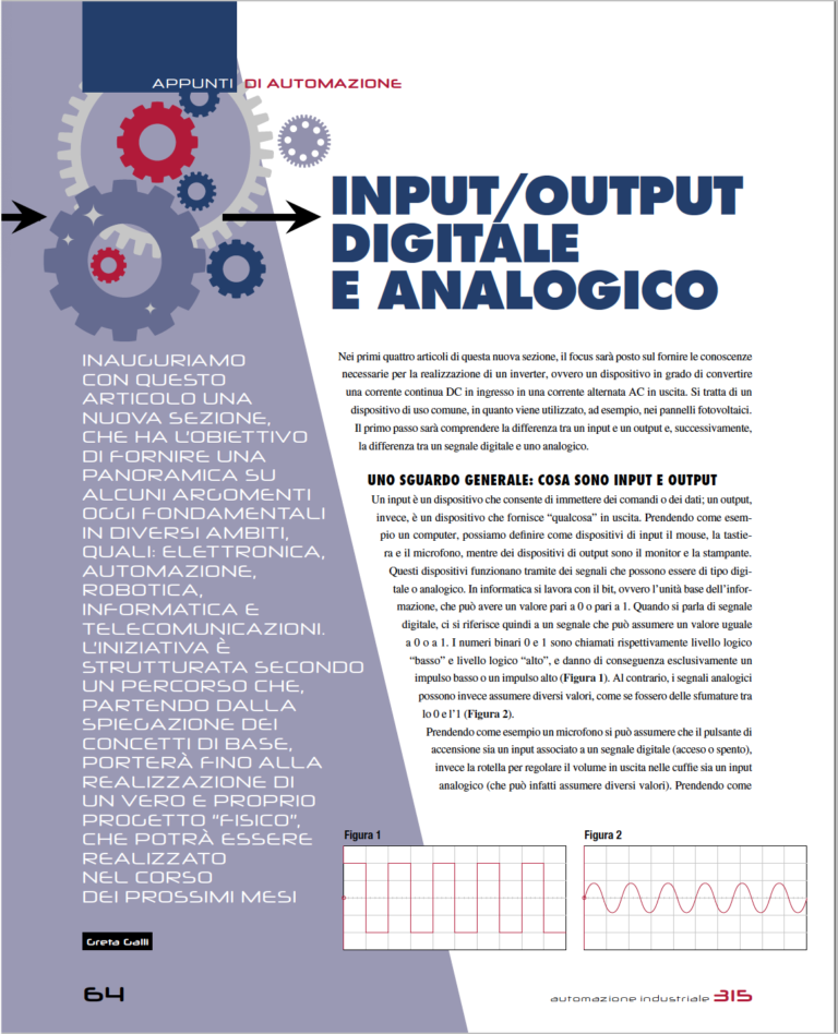 Lezione 1. Input/output digitale e analogico