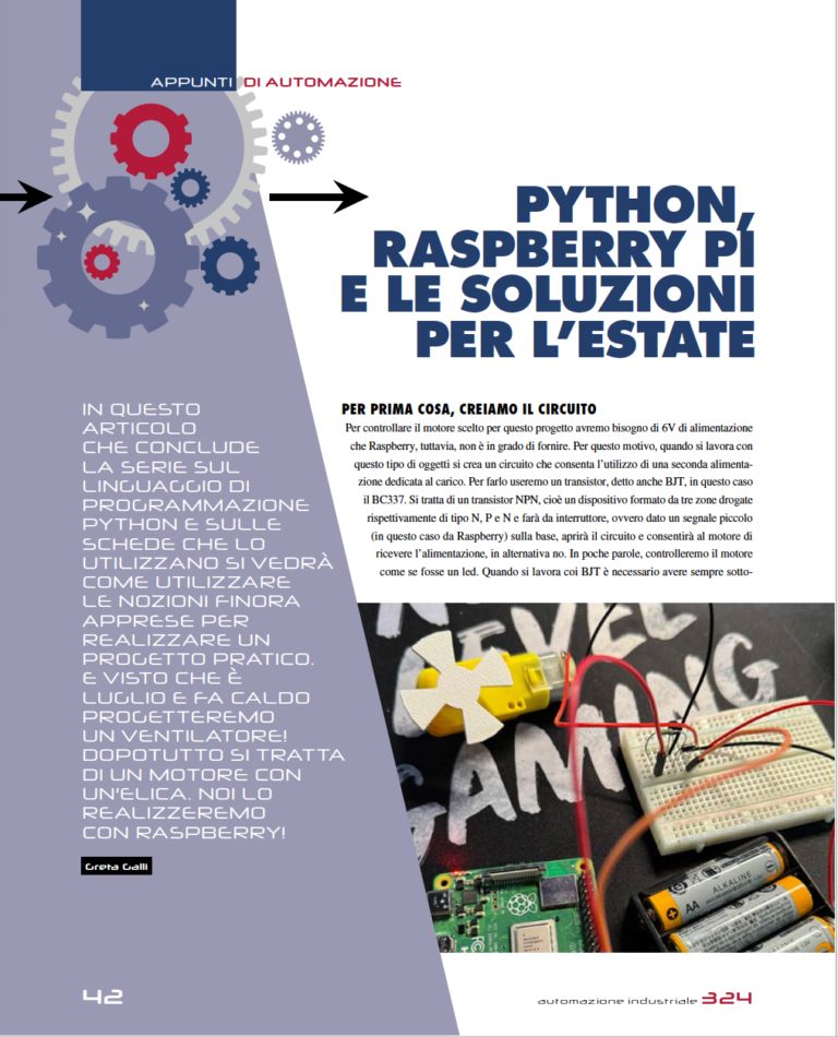Lezione 10. Python, Raspberry Pi e le soluzioni per l’estate