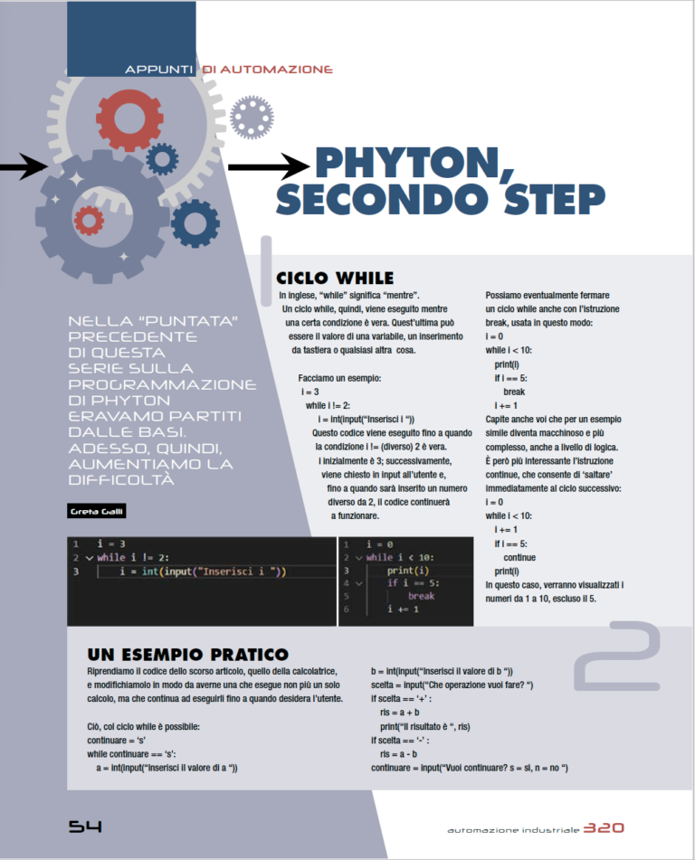 Lezione 6. Python, secondo step