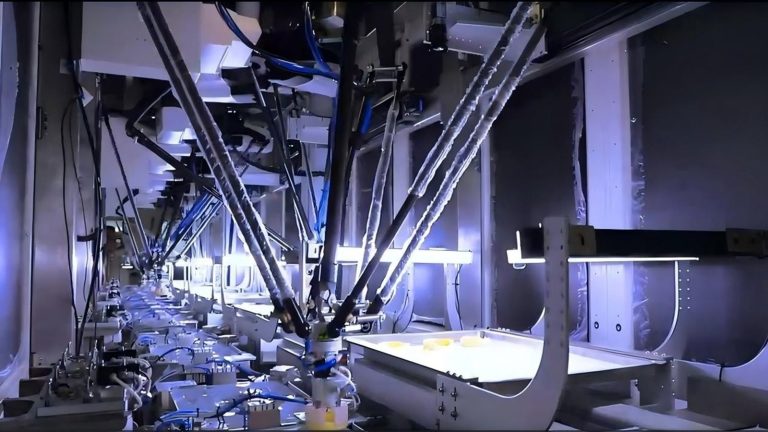 © Hangzhou Robotphoenix Industrial Robotics Robotphoenix’s high-speed Delta robots, combined with a precise vision system, ensure accurate picking and placement of egg tarts of various sizes.