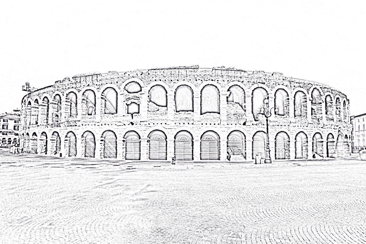 Arena of verona, ancient roman amphitheatre. italy