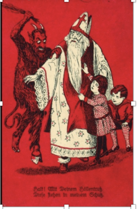 Krampus, cartolina votiva per essere difesi da San Nicola