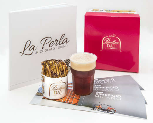 La birra scura Otto Cubano di Birrificio Milano scelta per accompagnare le degustazioni di Panettone Day, insieme con la crema al gianduja La Perla di Torino.
