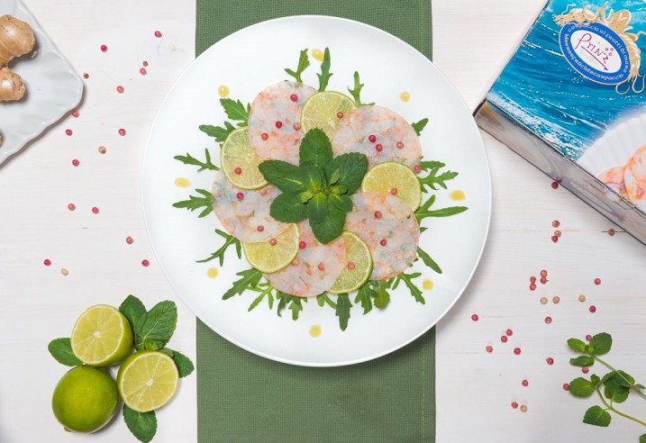 Carpaccio di Mazzancolle al Mojito