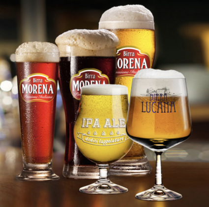 Alcune specialità Birra Morena nei calici
