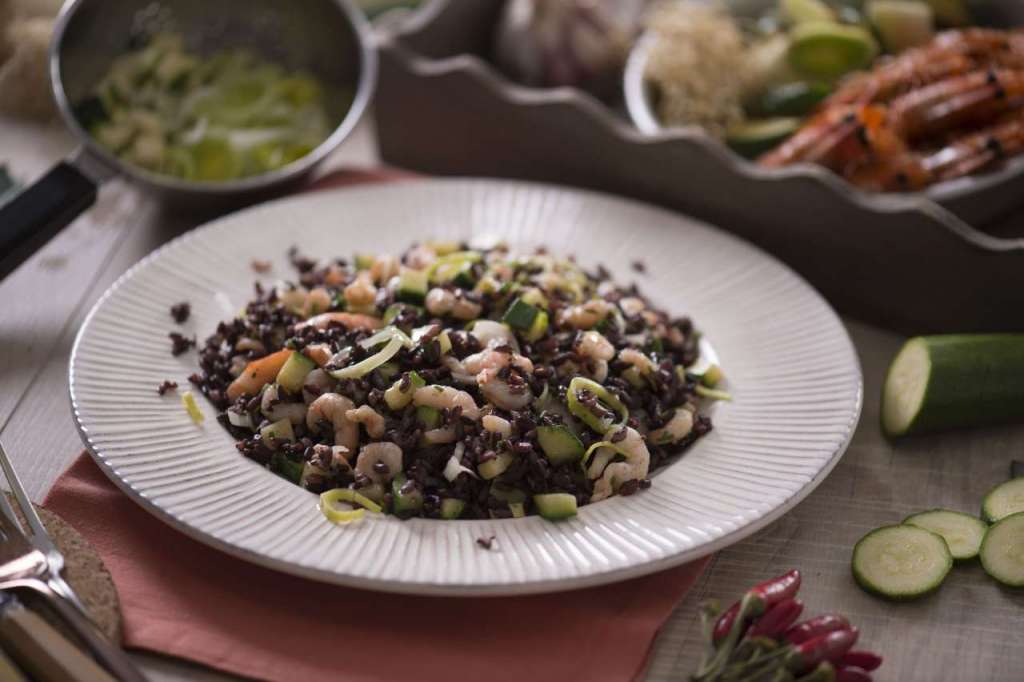 Gourmet Italia_riso venere e gamberi