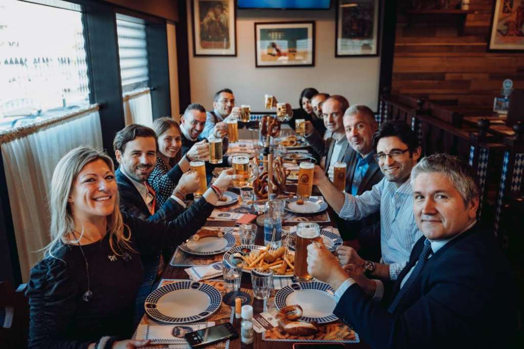 Brindisi per l'accordo Löwengrube con AB-InBev