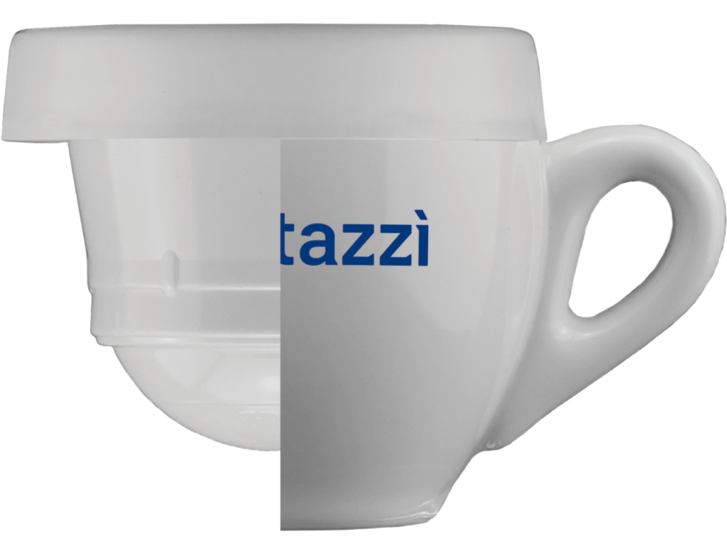 Spaccato della tazzina e della capsula Montazzì