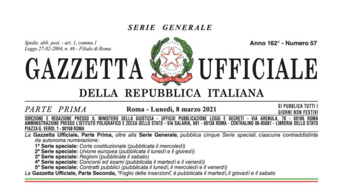 Gazzetta_Ufficiale novità normative