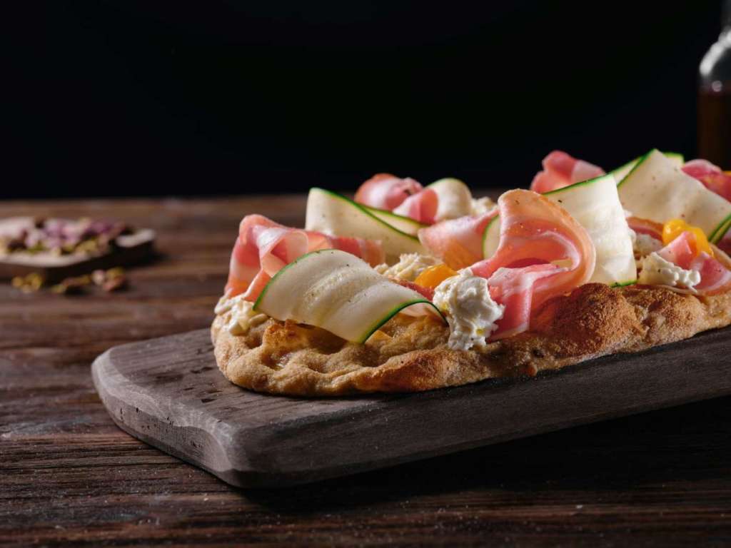 Pinsa con pancetta e zucchine Pinsalab