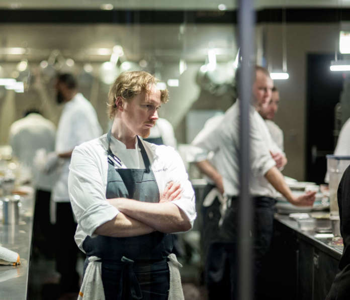 Il bio chef americano Grant Achatz di Alinea Restaurant, Chicago