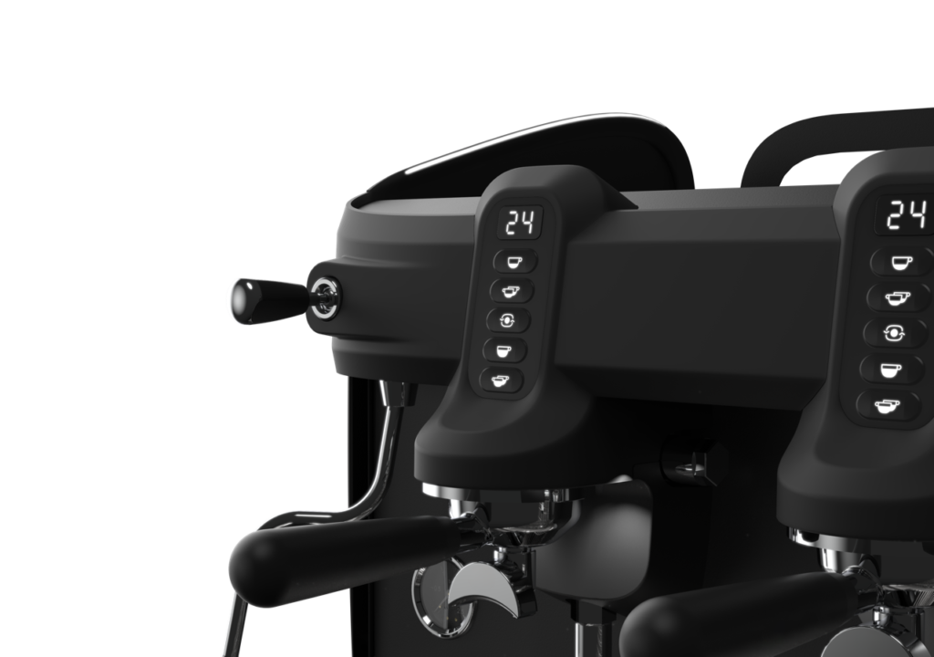 Particolare della macchina espresso Black Moon