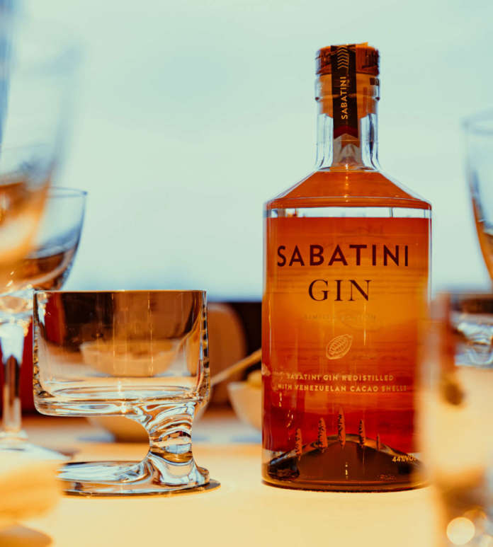 Sabatini Gin Venezuela con il bicchiere da degustazione Double Old Fashioned della vetreria d'arte Arnolfo di Cambio