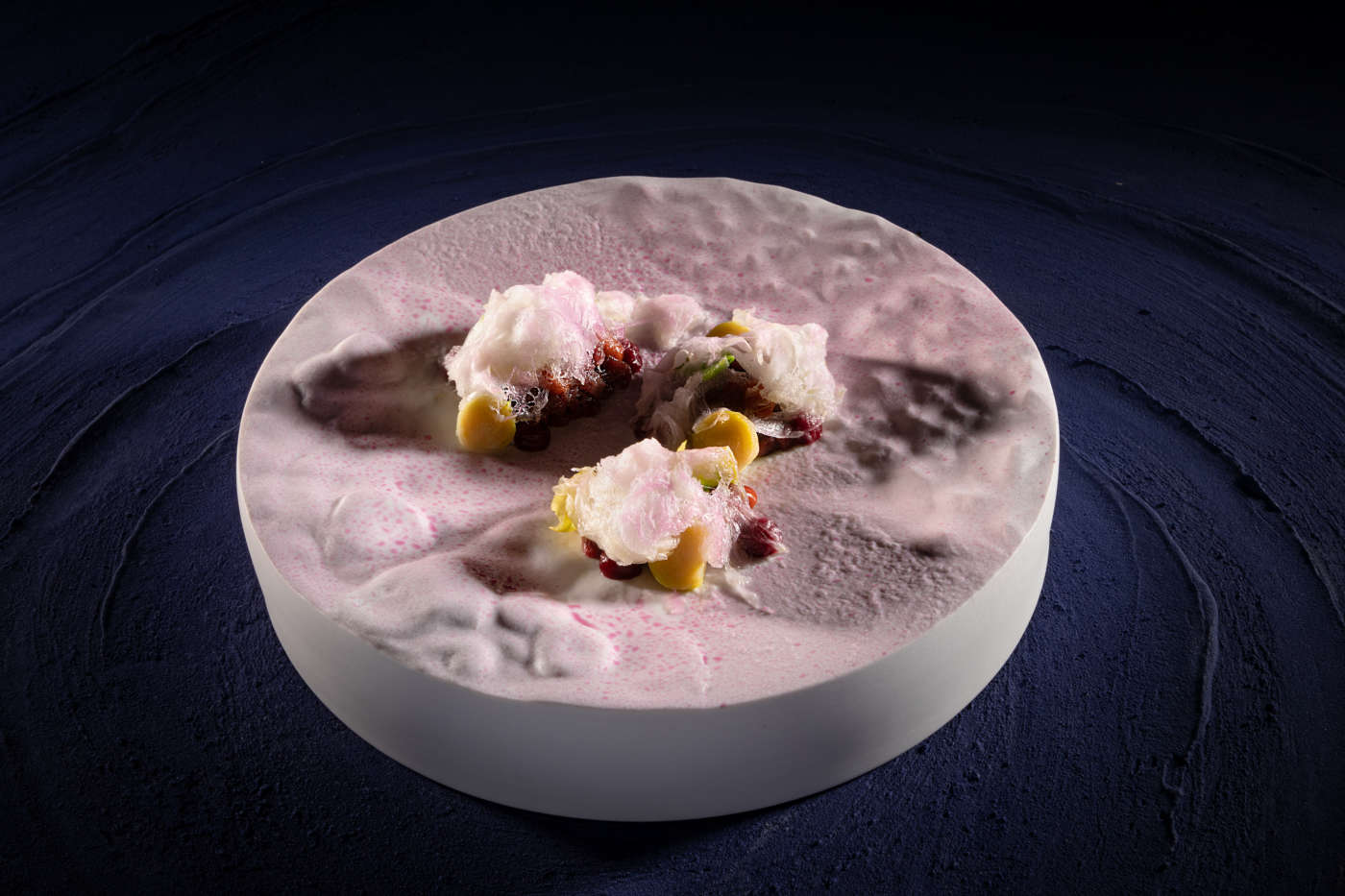 Tartare di cervo, barbabietola, cavoletti di bruxelles, disgelo di cavolo rapa, salsa di cavolo viola e senape