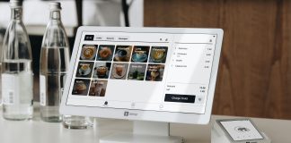 Il sistema di cassa fiscale touchscreen SumUp Cassa Lite e il lettore POS per gestire i pagamenti digitali nei bar.