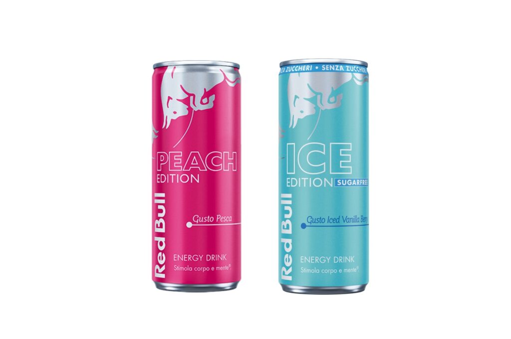 Red Bull amplia la gamma Edition con Peach e Ice Sugarfree