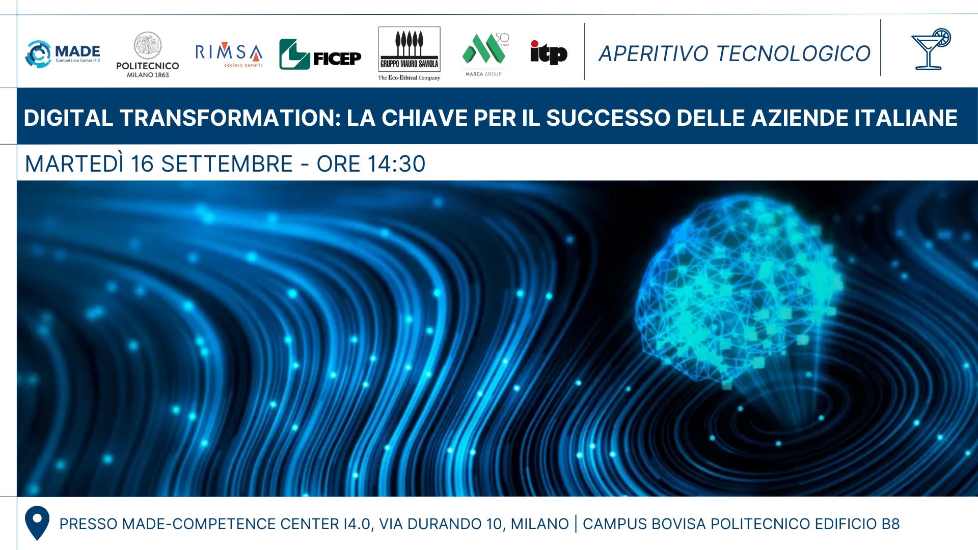 Digital transformation, chiave di successo per il manifatturiero: aperitivo tecnologico MADE4.0