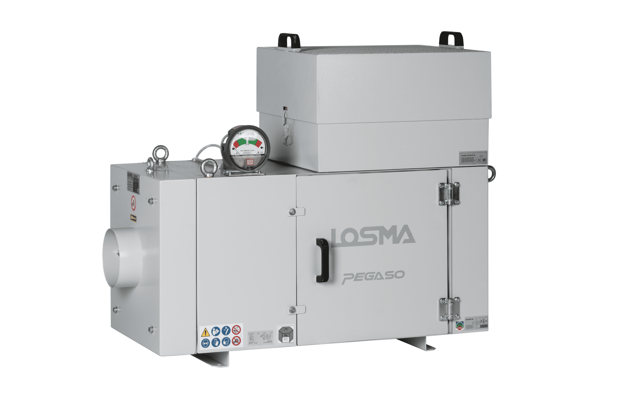 Aspiratore per nebbie oleose con filtri in nanofibre sintetiche