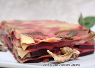 Lasagne con patate, salvia e barbabietole
