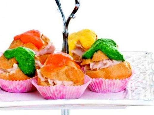 Bignè salati ai tre peperoni con crema di fagioli 518 TN