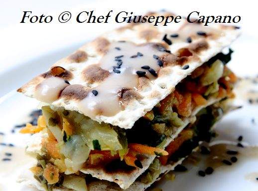 Pane azzimo con verdure in sfoglie 518