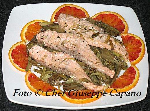 Salmone al vapore di carciofi 518