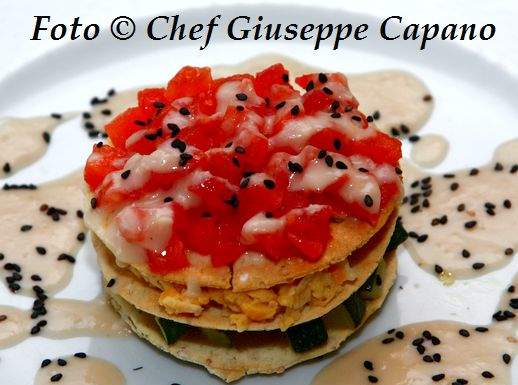 Sfoglie croccanti con verdure e ceci al limone 518