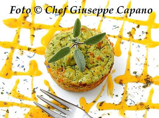 Cicoria catalogna in piccoli sformati con salsa di carote 518