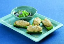 Zucchine ripiene con crema di ceci