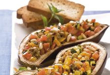 Melanzane farcite con pinoli e menta