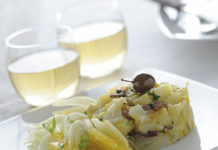 Crudo e cotto di finocchi alle olive e arancia