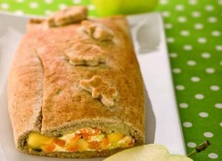 Strudel di zucca, mele e porri