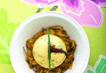 Cupola di formaggio alle erbe con croccante di carciofi