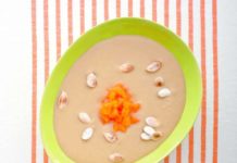 Crema di ceci con dadolata di zucca e semi