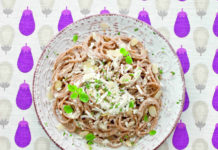Spaghettoni di farro al pesto di melanzane