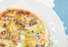 Torta salata con porri allo stilton