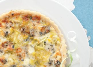Torta salata con porri allo stilton