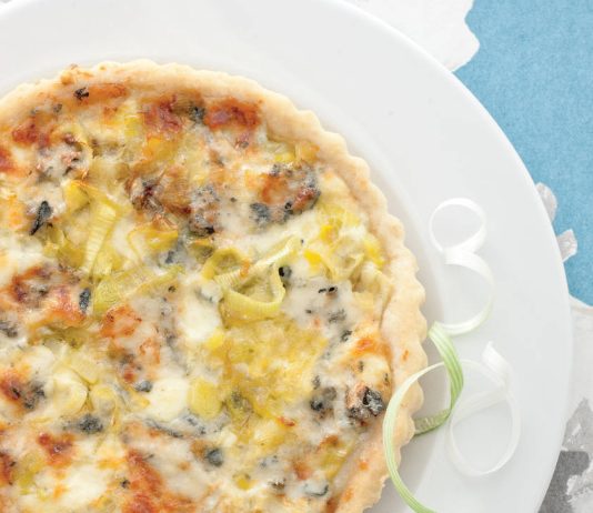 Torta salata con porri allo stilton