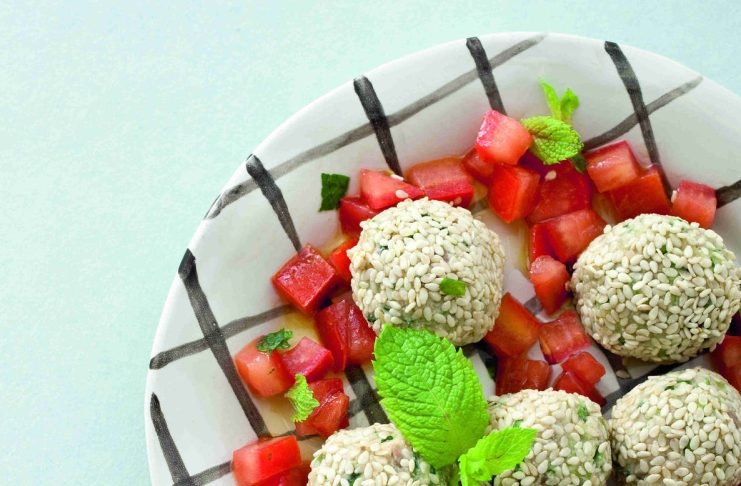 Bocconcini al sesamo con pomodori alla menta