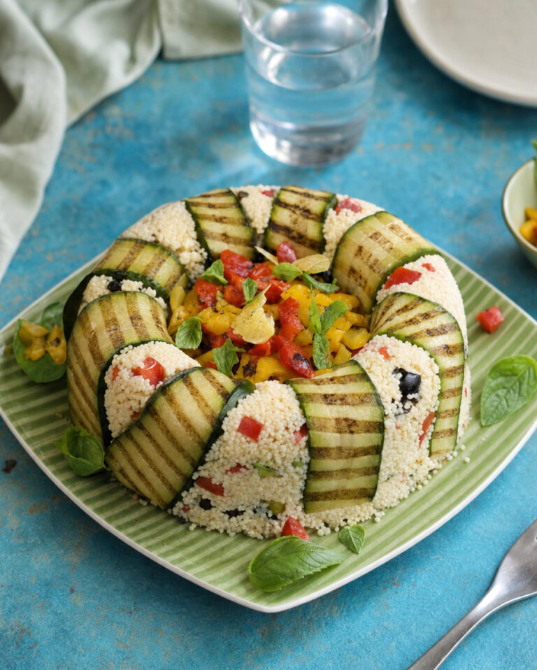 Ciambella di cuscus con ortaggi ed erbe aromatiche