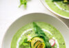 Crema di zucchine crude con spinaci e rucola