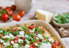 Lasagnette di pane azzimo con pomodorini e formaggio